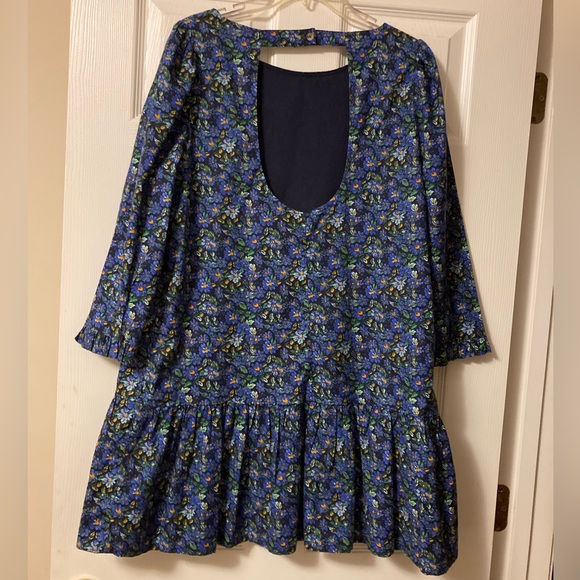 Free People The Avenue Mini Navy Blue Floral Dress Size Large - Picture 5 of 6